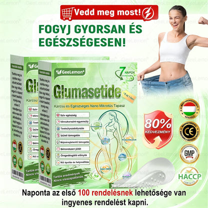 ⚡ Vásárolj 5-öt, kapj 5-öt ajándékba! | Magyar szakértők által ajánlott · 👩‍⚕️ Hivatalos márkabolt | 🎁 GeeLemon® Glumasetide 8 az 1-ben Karcsú és Egészséges Nano Mikrotűs Tapasz 🇭🇺