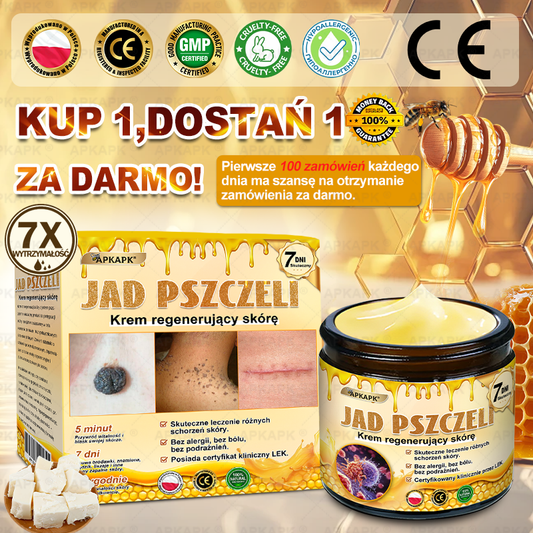 Polecane przez USK w Białymstoku · Wyprodukowano w Polsce✨✨ 𝖠𝖯𝖪𝖠𝖯𝖪® krem regenerujący skórę z jadem pszczelim