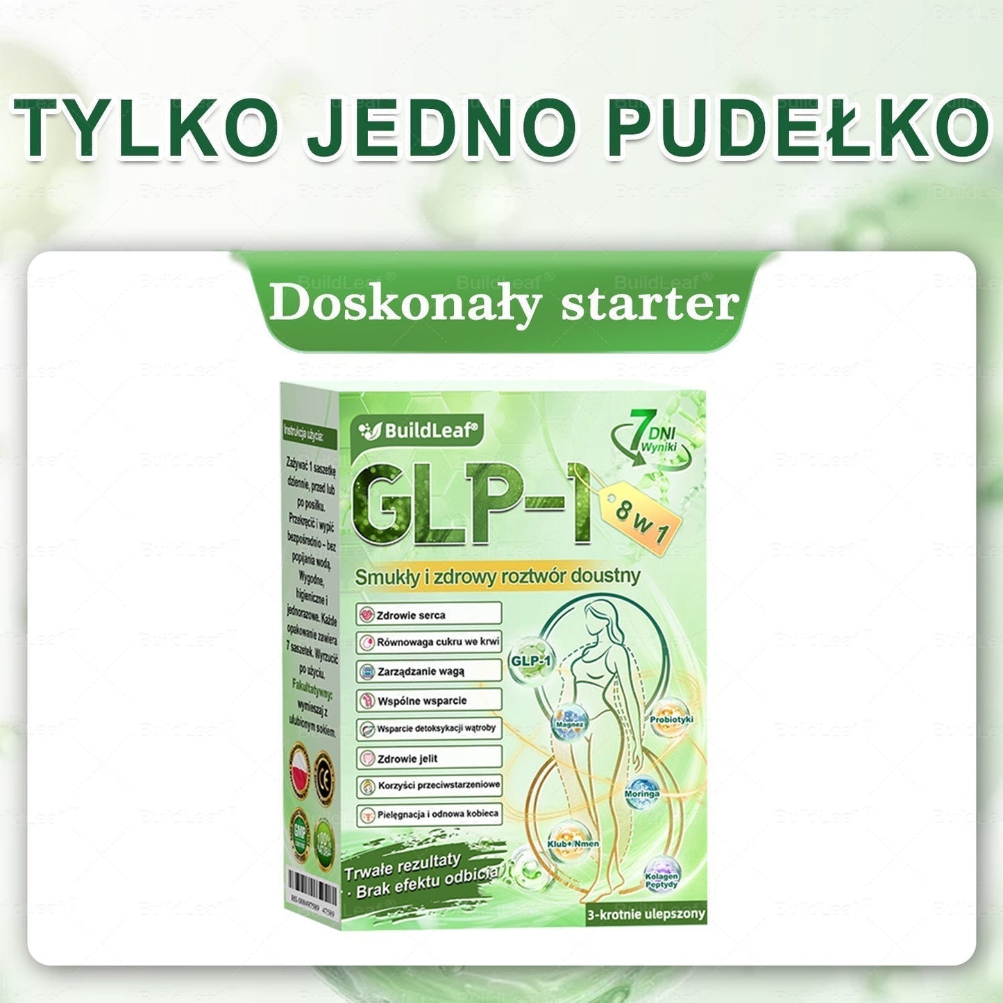 🎅🎄 Merry Christmas | Oficjalny sklep 👩‍⚕️ BuildLeaf® GLP-1 8-w-1 roztwór doustny (raz dziennie, efekty w 7 dni) Wspiera odchudzanie, serce, cukier, sen, jelita, stawy oraz ujędrnia skórę i dodaje energii