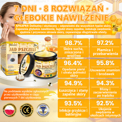 Polecane przez USK w Białymstoku · Wyprodukowano w Polsce✨✨ 𝖠𝖯𝖪𝖠𝖯𝖪® krem regenerujący skórę z jadem pszczelim