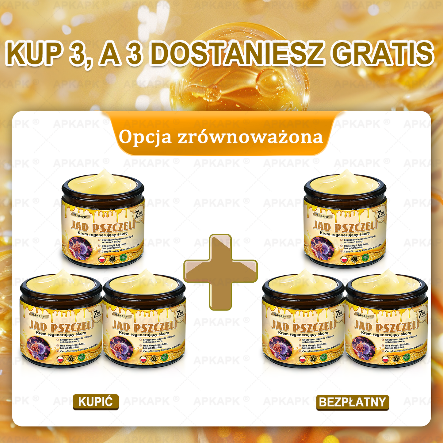 Polecane przez USK w Białymstoku · Wyprodukowano w Polsce✨✨ 𝖠𝖯𝖪𝖠𝖯𝖪® krem regenerujący skórę z jadem pszczelim